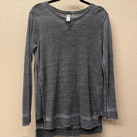 Green Tea Women’s Soft Long Sleeve Brushed Waffle Knit Top - Picture 1 of 8